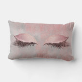 赤面ピンクラッズガラスグリッターシルバーグレーメイクアップ ランバークッション (裏面)