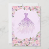 赤面ピンクラベンダーパープルエレガントキンセアニェラ 招待状 (裏面)
