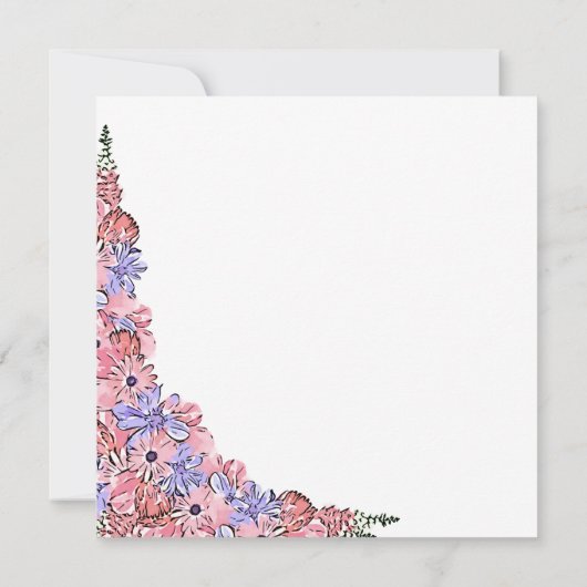 赤面ピンクラベンダーフローラリタイアディナー 招待状 (裏面)