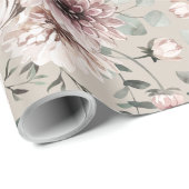 赤面ピンクランヌカルスダリアスユーカリプスガーデン ラッピングペーパー (ロールコーナー)
