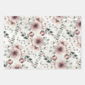 赤面ピンクランヌカルスダリアユーカリプスガーデン ラッピングペーパーシート (正面3)
