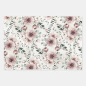 赤面ピンクランヌカルスダリアユーカリプスガーデン ラッピングペーパーシート (正面3)