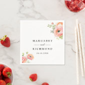 赤面ピンクランヌカルス結婚フローラ スタンダードカクテルナプキン (インサイチュ)