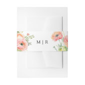 赤面ピンクランヌカルス結婚フローラ 招待状ベリーバンド (正面例)