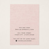 赤面ピンクリネンルックロゴイヤリングディスプレイカード (裏面)