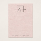 赤面ピンクリネンルックロゴイヤリングディスプレイカード (正面)