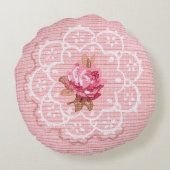 赤面ピンクリバーシブルドリーリバーシブルカントリー ラウンドクッション (裏面)