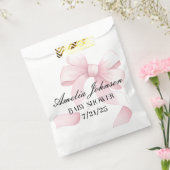 赤面ピンクリボンコケットガールベビーシャワー フェイバーバッグ (封をした状態)