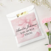 赤面ピンクリボンコケットガールベビーシャワー フェイバーバッグ (封をした状態)