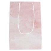 赤面ピンクリボンコケットガールベビーシャワー ミディアムペーパーバッグ (裏面)