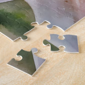 赤面ピンクリリーフラワーウォータースタイルアート ジグソーパズル (側面)