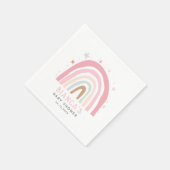 赤面ピンクレインボーガールベビーシャワー スタンダードカクテルナプキン (角)