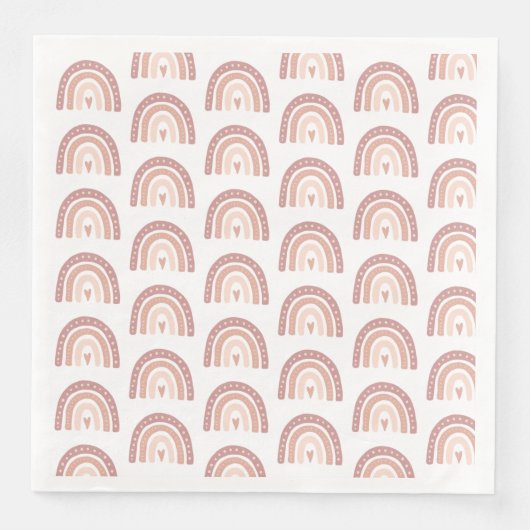 赤面ピンクレインボーパターンガールベビーディナー (正面)