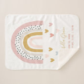 赤面ピンクレインボーベビースクリプト誕生統計 シェルパブランケット (正面(横))