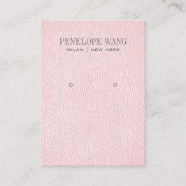 赤面ピンクレザールックジュエリーイヤリングディスプレイ 名刺