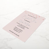 赤面ピンクレッドフォールリングハートブライダルシャワー 箔招待状 (回転した状態)