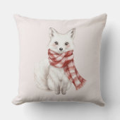 赤面ピンクレッドホワイトペパーミントキツネ クッション (正面)