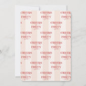 赤面ピンクレッド応援40歳40歳 招待状 (裏面)