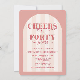 赤面ピンクレッド応援40歳40歳 招待状