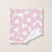 赤面ピンクレトロデイジー#1 #decor #art バスタオルセット (ウォッシュタオル)