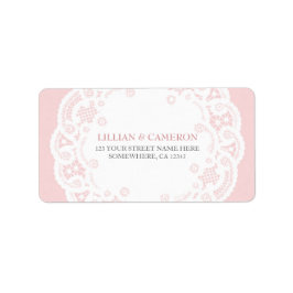 赤面ピンクレースドリー住所 シール