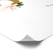 赤面ピンクレースバーラップベビーシャワー歓迎サイン ポスター (角)