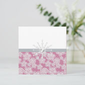 赤面ピンクレース結婚式招待状 招待状 (スタンド正面)