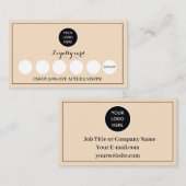 赤面ピンクロゴモダンビジネス報酬パンチ ロイヤリティカード (正面/裏面)