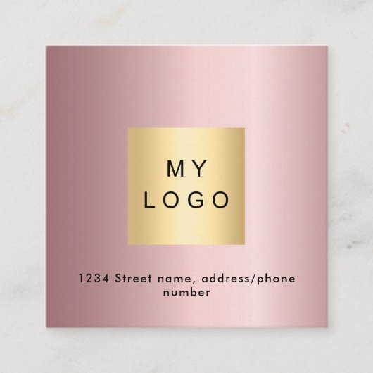 赤面ピンクロゴQRコードInstagram 後を追us スクエア名刺 (正面)