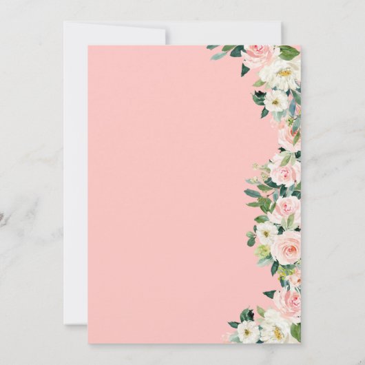 赤面ピンクロセスフローラアフロラティナキンセアニェラ 招待状 (裏面)