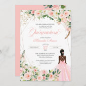 赤面ピンクロセスフローラアフロラティナキンセアニェラ 招待状 (正面/裏面)