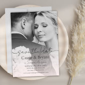 赤面ピンクロマンチックなシック完全な写真日付を保存