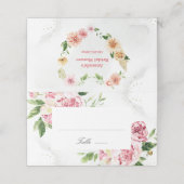 赤面ピンクロマンチックサマーフローラブライダルシャワー プレイスカード (外部開封)