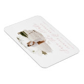 赤面ピンクロマンチックブラシフレームセーブザデート マグネット (右側)