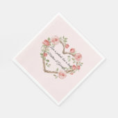 赤面ピンクロマンチックレッドローズフローラハート結婚ズ スタンダードランチョンナプキン (角)