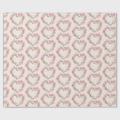 赤面ピンクロマンチックレッドローズフローラハート結婚ズ ラッピングペーパー (フラット)