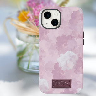 赤面ピンクロマンチック水カラーフローラモノグラム Case-Mate iPhone 14ケース