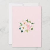 赤面ピンクロモダンーズウォーターカラーフローラ結婚ズ 招待状 (裏面)