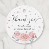 赤面ピンクローズとシルバークラウンサンキューギフト フェイバータグ (裏面)