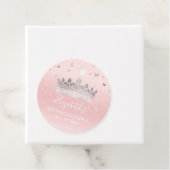 赤面ピンクローズとシルバークラウンサンキューギフト フェイバータグ (インサイチュ)