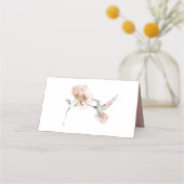 赤面ピンクローズとハミングバード結婚ズ プレイスカード (裏面)