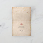 赤面ピンクローズと金ゴールドエレガント水彩折り畳み サンキューカード (内部)