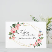 赤面ピンクローズアドバイスカード (スタンド正面)