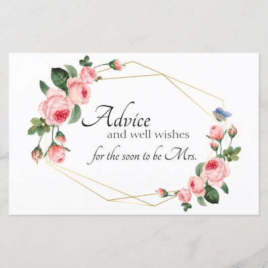 赤面ピンクローズアドバイスカード (正面)