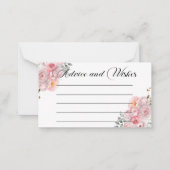 赤面ピンクローズアドバイス&ウィッシュズカード ノートカード (正面)