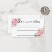 赤面ピンクローズアドバイス&ウィッシュズカード ノートカード (正面/裏面インサイチュ)