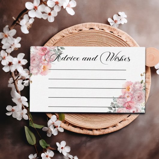 赤面ピンクローズアドバイス&ウィッシュズカード ノートカード
