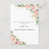 赤面ピンクローズウェディングレセプションエンクロージャカード エンクロージャーカード (裏面)