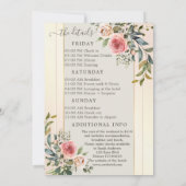 赤面ピンクローズウォーターカラーバチェロレッテ週末 招待状 (裏面)