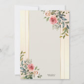 赤面ピンクローズウォーターカラーブライダルシャワーインビタティ 招待状 (裏面)